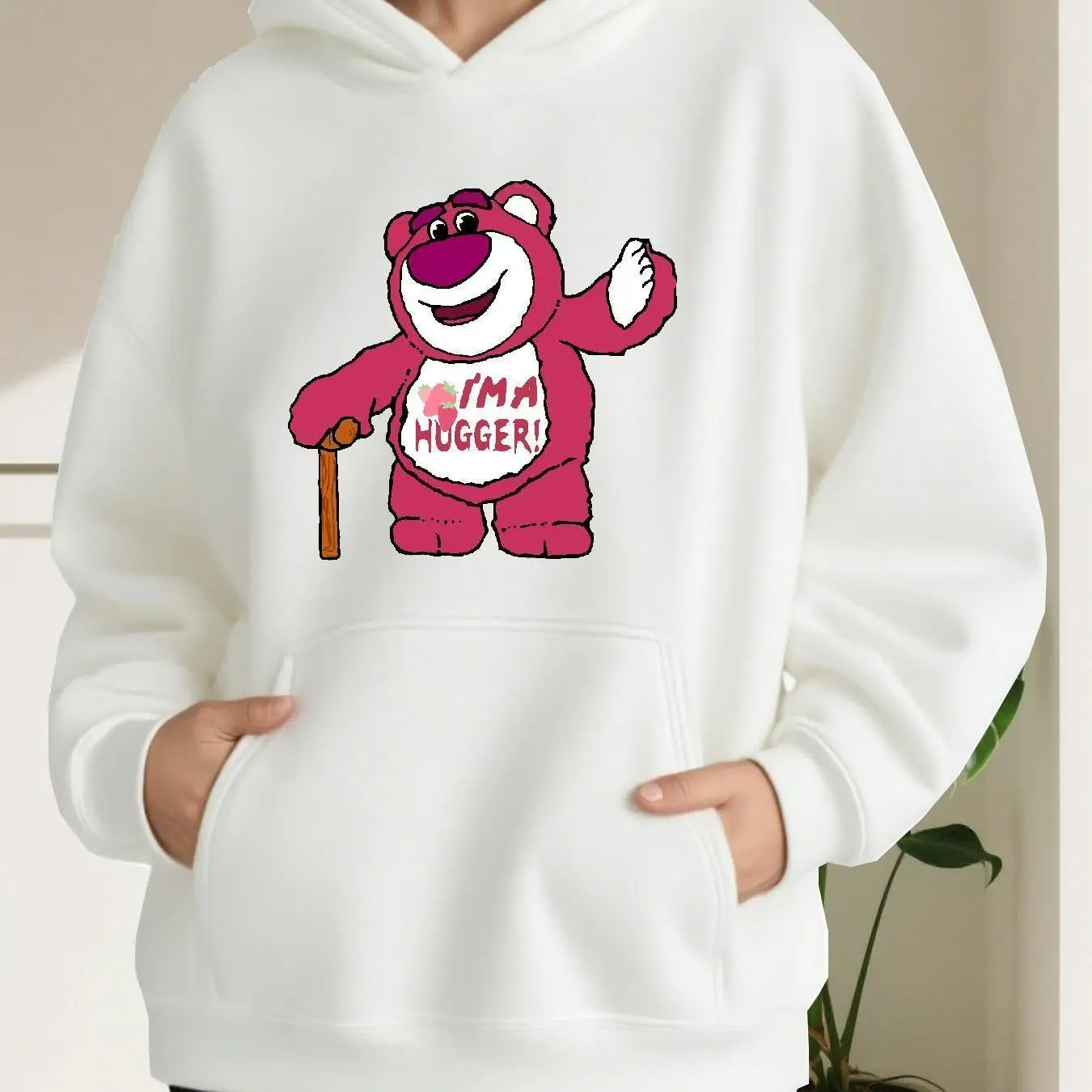 

Толстовки с капюшоном Disney Lotso, модные толстовки унисекс большого размера, осенне-зимние флисовые повседневные универсальные уличные кофты