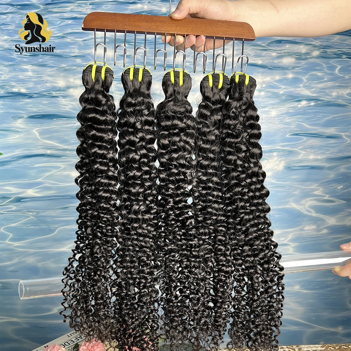 16A Cuticle Aligned Unprocessed Raw Vietnamese 100% Human Hair Bundles Deep Curly Can Be Bleached Quick Weave Hair Extensions