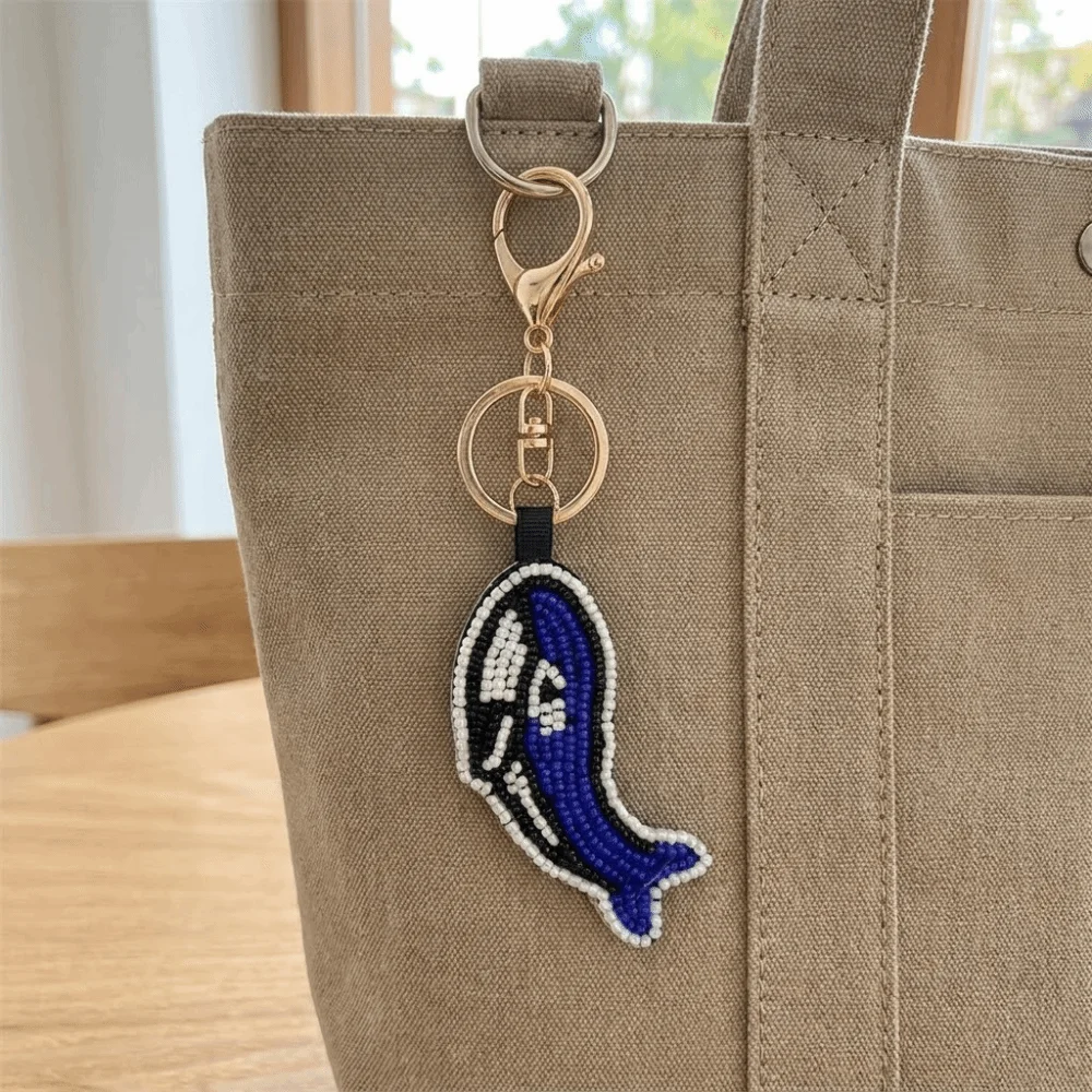 Funny Conch Starfish Keychain Seashell Crab Beads Bag Pendant Appliques Key Ring Bag Charm Friends