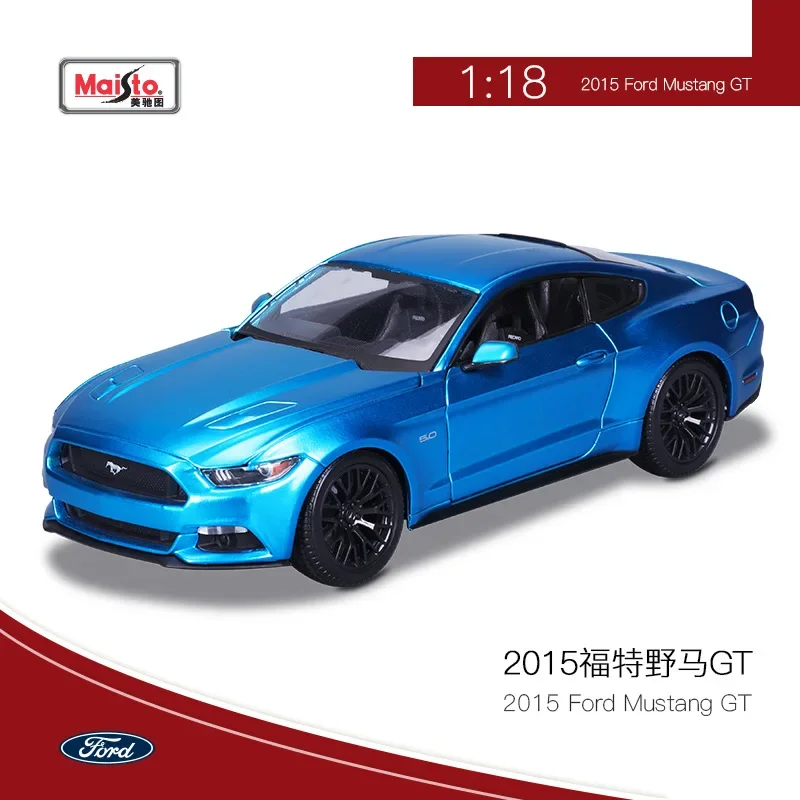 Ford Mustang Gt Racing Sports Car Maisto 1:18 2015 Diecast Model Edition Alloy Luxury Sports Vehicle Model Collection Toys Gifts