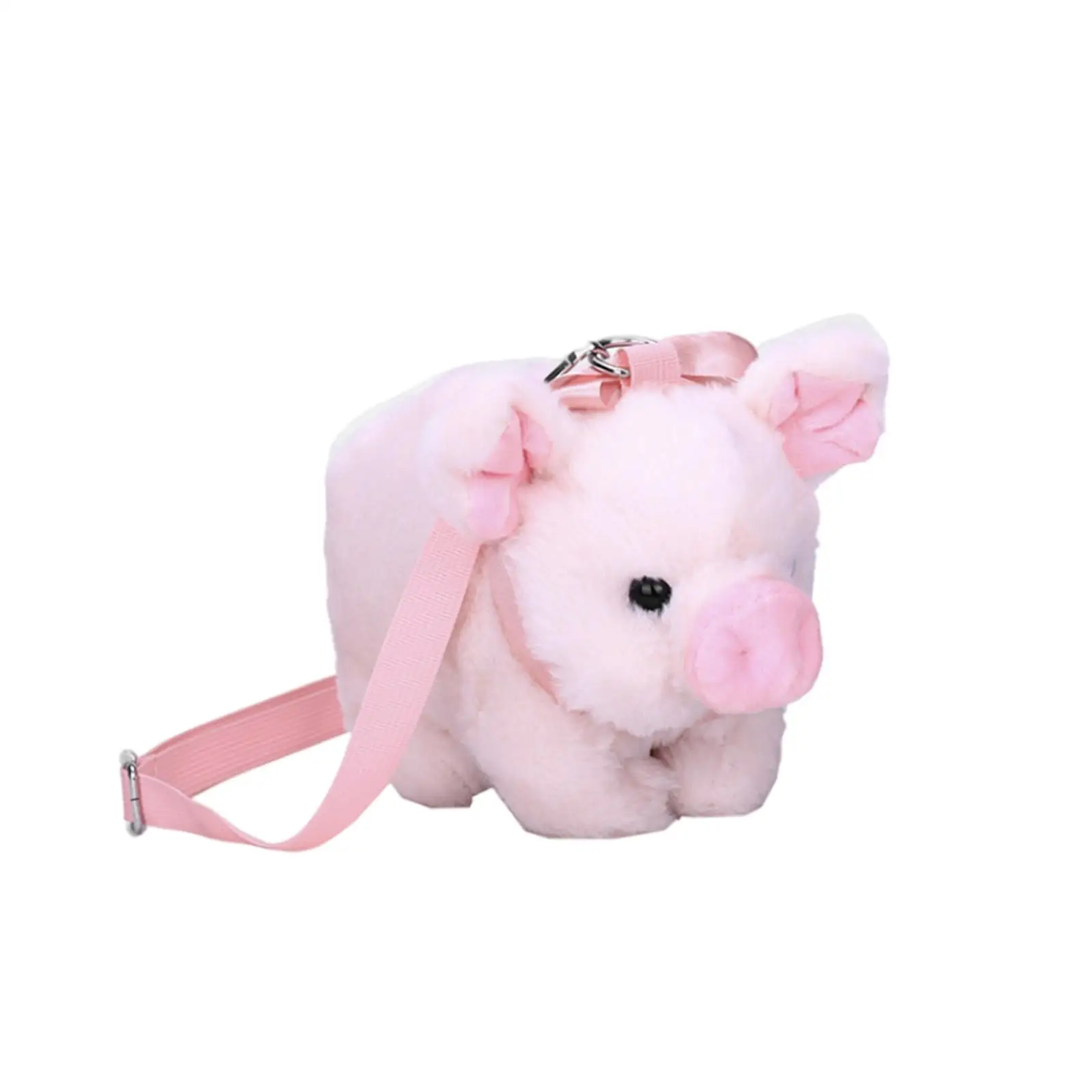 Women Shoulder Bag Novelty Plush Bag Cartoon Wallet Pink Piggy Crossbody Bag