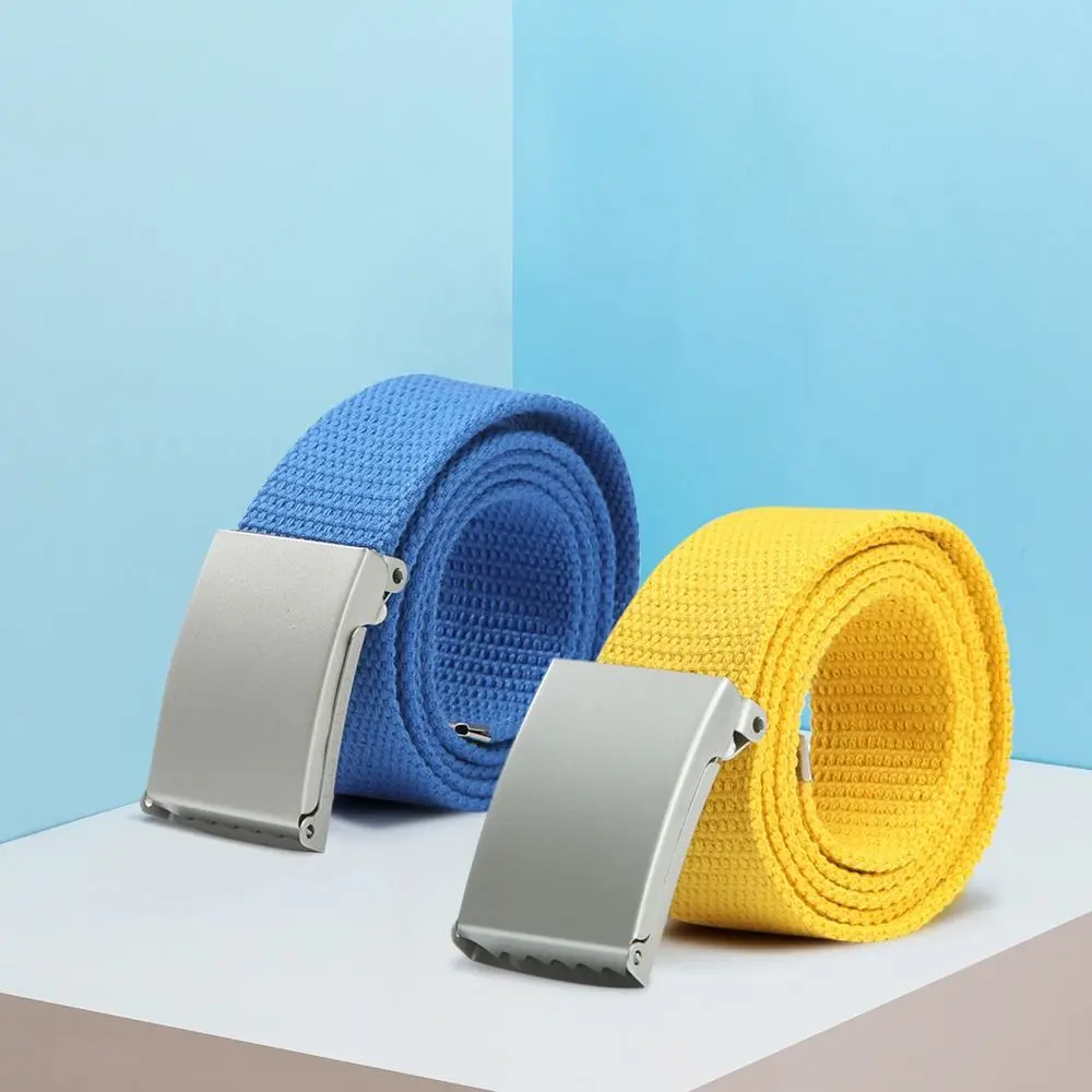 Fashion Candy Colors Metal Buckle Waist Belts Canvas Belts Waist Strap Waistband