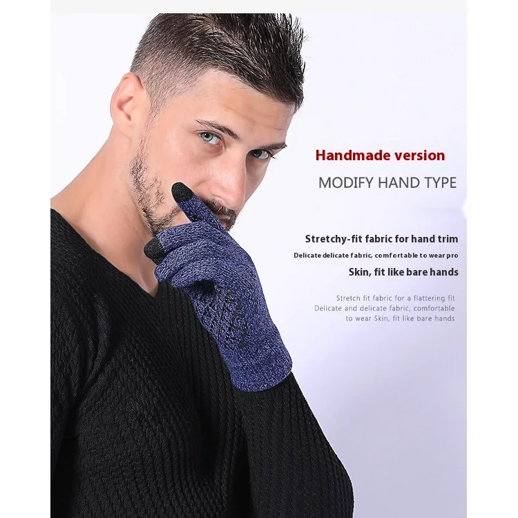 Men's And Women's Warm Touch Screen Knitted Gloves For Autumn And Winter Couple's Cold Resistant Gloves_voghion.com