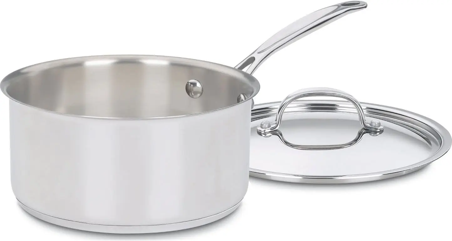 

Stainless Steel Saucepan with Lid, 3-Quart Capacity, Even Heating for Professional Cooking