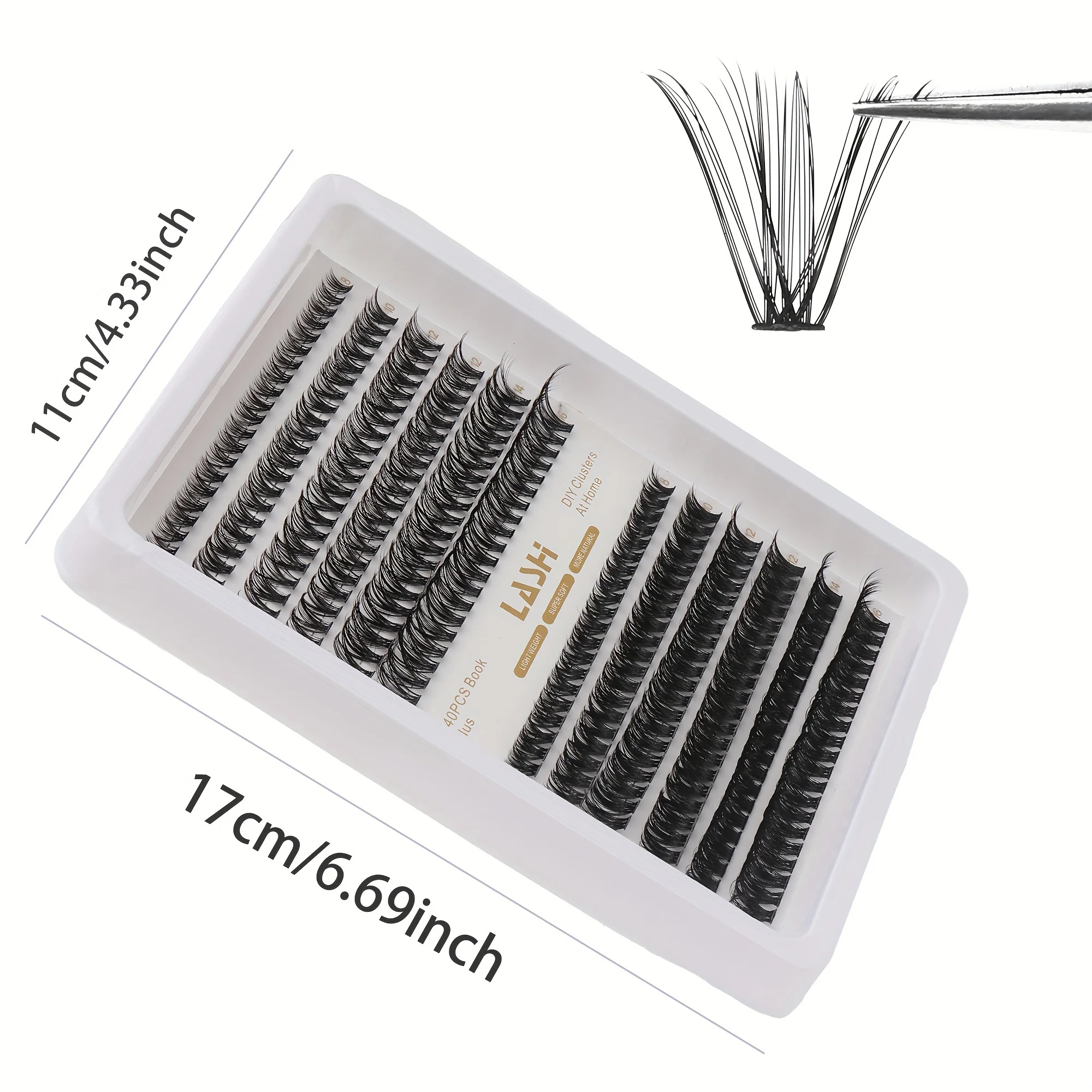 Cílios postiços, 30D/60D DIY Cluster Cílios, 240 PCS Grande Capacidade, 3D Volumoso, Leve Macio, Presente de Natal para Mulheres