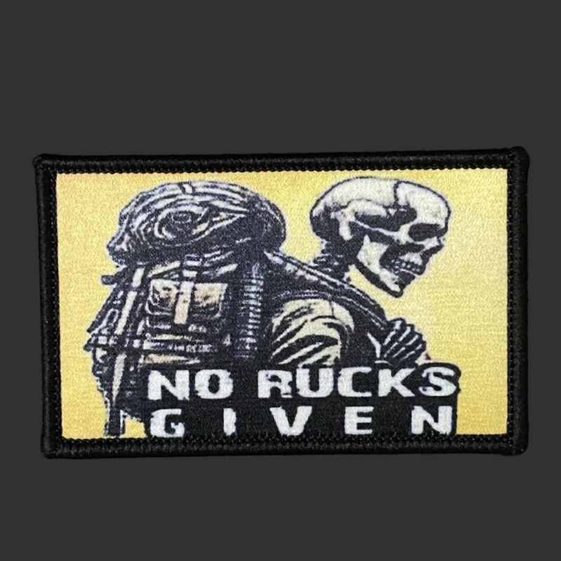 

No Rucks Given Patch Military Morale Badge Print Hook and Loop Backpack Clothing Decorative Accessory Sticker Armband