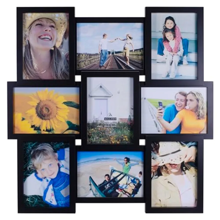 

International Designs Crossroads Puzzle Picture Frame, 9 Option, 9-5x7, Black - 2119-957