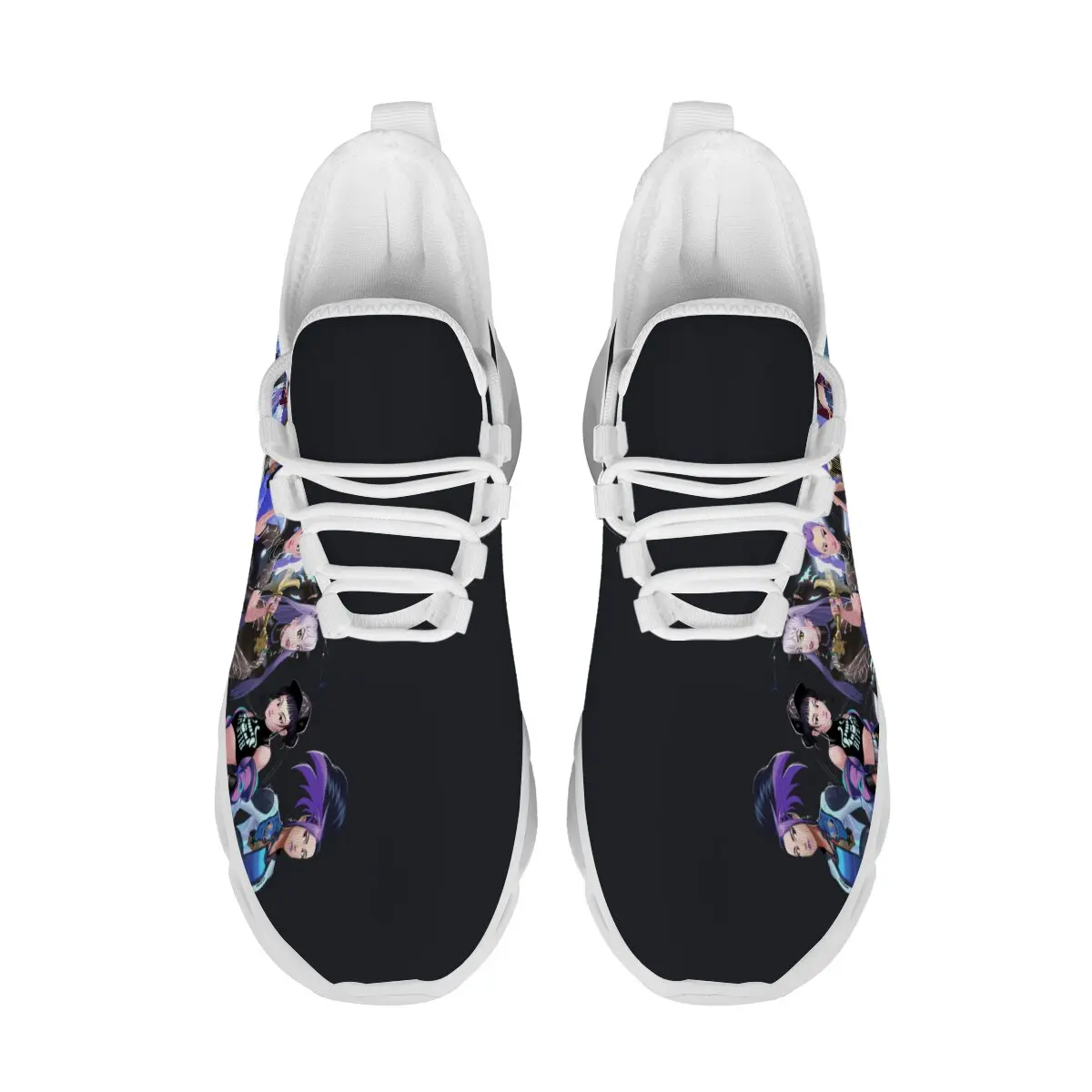 

Witch Hunter Team's Letter Cartoon Pattern Animal Design Print Custom-made Hollowed-out Soft-soled Lace-up Casual Sports Shoes