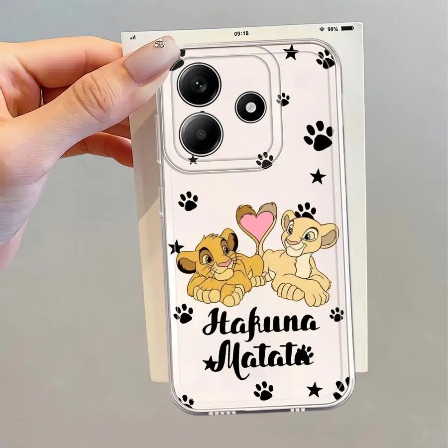 Funda transparente del Rey León para Xiaomi Redmi Note 13C 12S A4 14C 9 10 11 Pro 12 13 14 Pro Plus 10S 10Lite 11S 9S