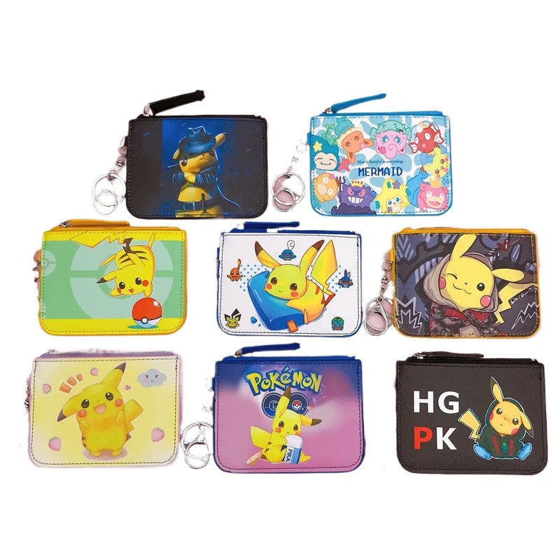 Pokemon Cute Wallet Women Pikachu Coin Purses Leisure Zipper Card Holder Coin Pouch Cartoon Printed Clutch Case