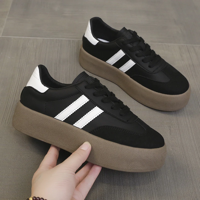 2024 Women Sneakers Leather Slip-On Women Vulcanized Shoe Lightweight Canvas Round Toe Casual Women's Sports Shoes Zapatos Mujer