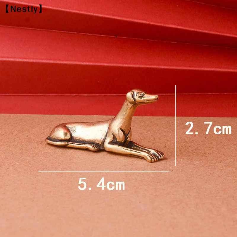 Solid Brass Loyal Dog Desk Ornaments Vintage Copper Animal Miniatures Figurines Decorations Gifts Home Decor Crafts Access〔Nest〕