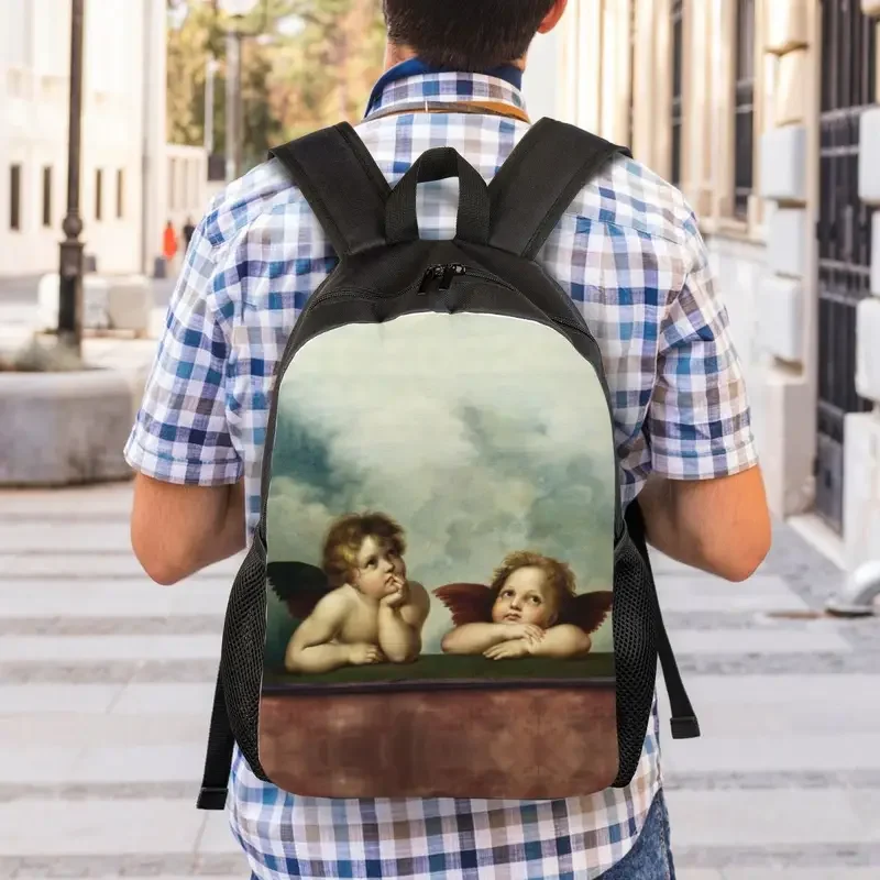 Mochilas de ángeles renacentistas estéticas Vintage personalizadas, alas de querubín, bolsas de viaje para la Escuela Universitaria, bolsa para computadora portátil de 15 pulgadas