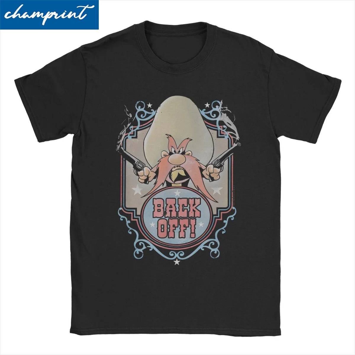 Homens Mulheres Camisetas De Voltar Yosemite Sam Engraçado 100% Algodão Camisetas de Manga Curta Camisetas Crew Neck Roupas Plus Size