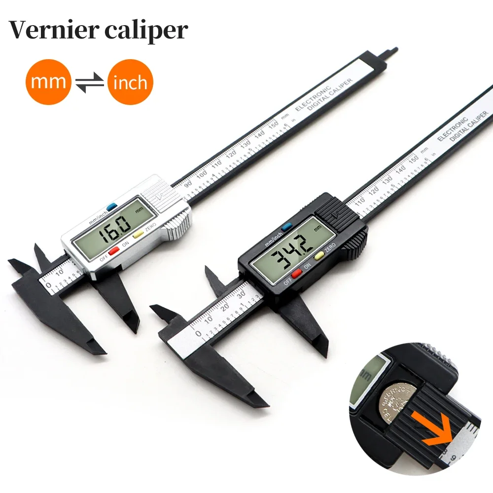 

Digital Caliper 6 Inch Electronic Vernier Caliper 100mm Callipers Rulers Micrometer Digital Ruler Measuring Tool 150mm 0.1mm