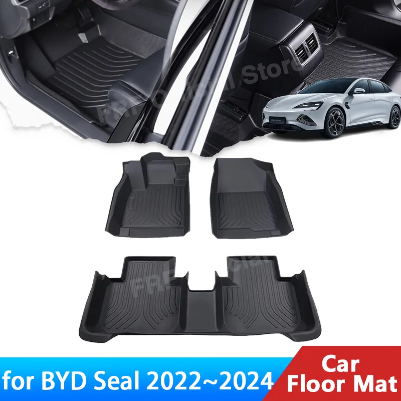 

TPE LHD For BYD Seal 2024 2023 2022 Floor Mat Accessories Auto Foot Panel Liner Storage Carpet Pad Waterproof Parts Car Sticker