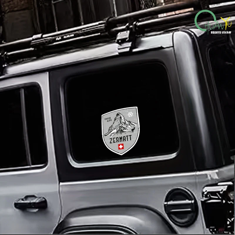 Zermatt Mountain Switzerland Emblem  10PCS Stickers for Living Room Stickers Water Bottles Decorations Car Kid Wall Window
