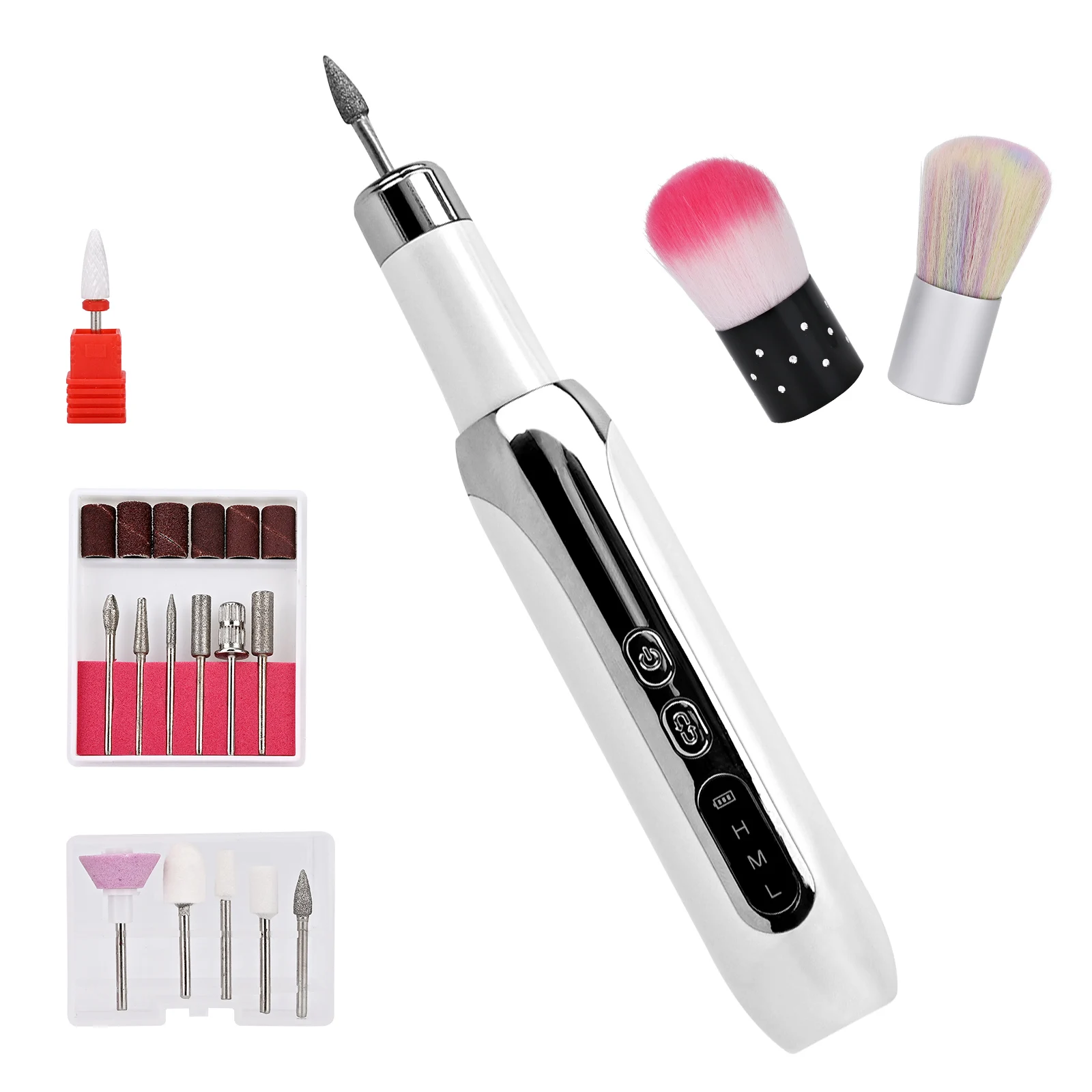Nail Instrument Adjustable Speed Polish Nail Quickly Mini Electric Nail Polisher Remove Dead Skin Nail Shaping Nail Thinng
