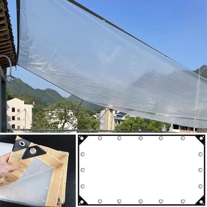 0.1mm PE Rainproof Cloth Transparent Tarpaulin Home Window Windproof Keep Warm Film Greenhouse Succulent Plant Waterproof Cover