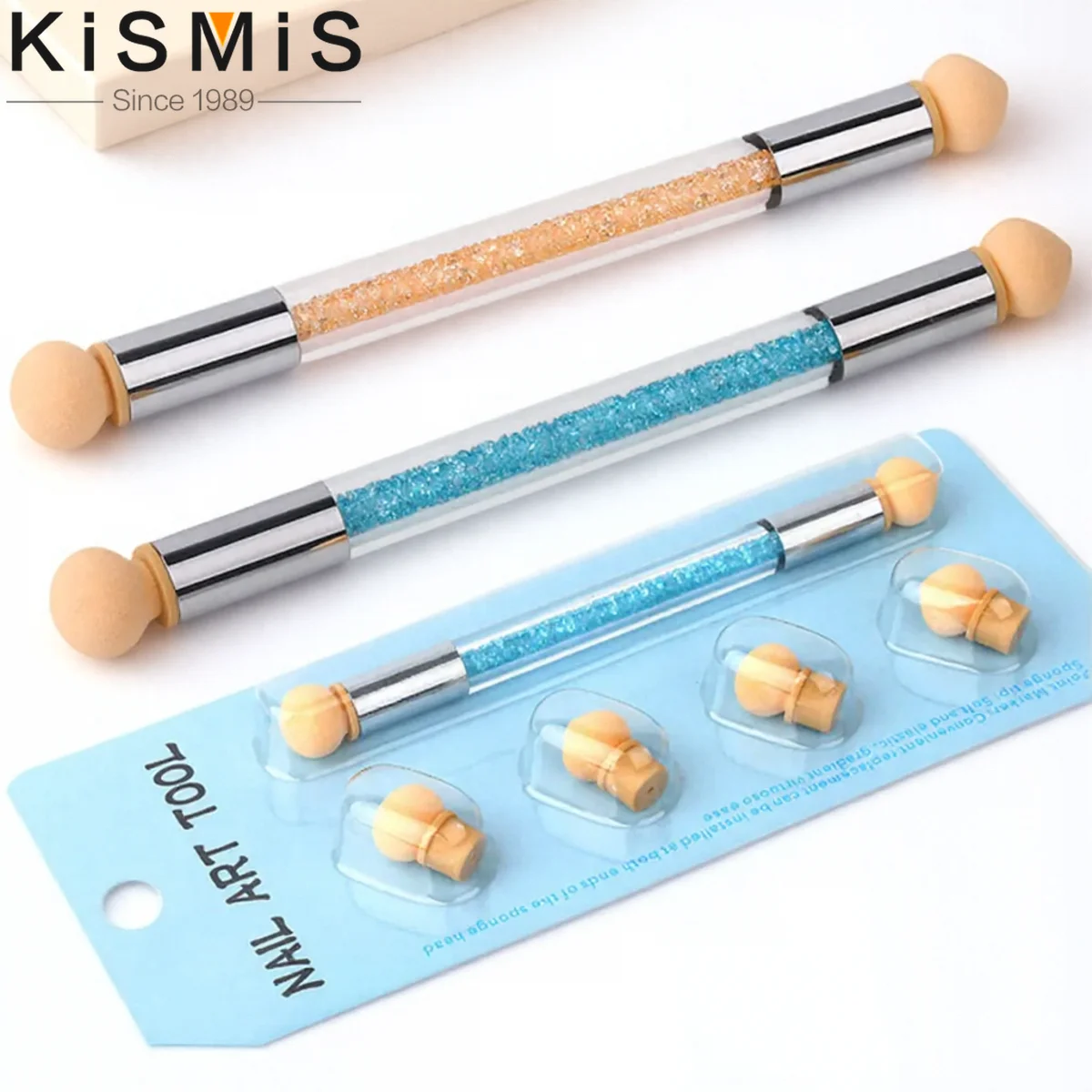 5Pcs Nail Brush Set Gradient Sponges Nail Art Brushes Pen Acrylic Gel Glitter Powder Dotting Tools for Perfect Manicure