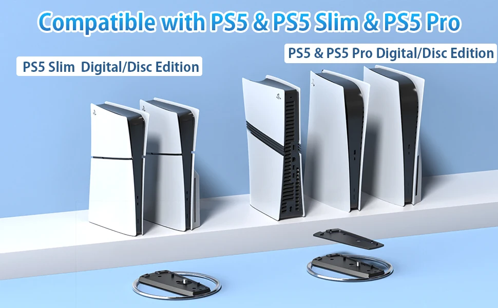 2025 Neuer vertikaler Ständer für PS5-Konsolen Playstation 5 Slim Base-Zubehör für PS5 Pro-Konsolenscheibe und Digital – Detail 2