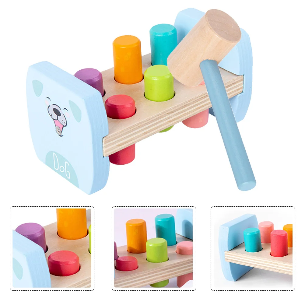1 conjunto 1 conjunto de desenho animado martelando jogo de madeira para crianças aprendendo precoce cognição brinquedo interativo crianças