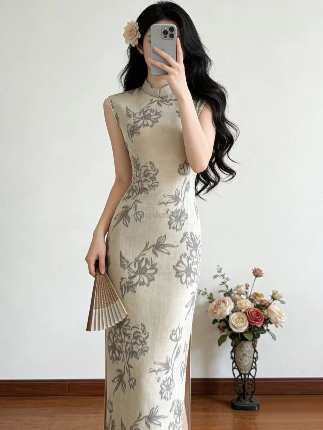 fashionable-chinese-style-elegant-printed-qipao-dress-women-sleeveless-waist-cinching-long-slit-dress-formal-occasions