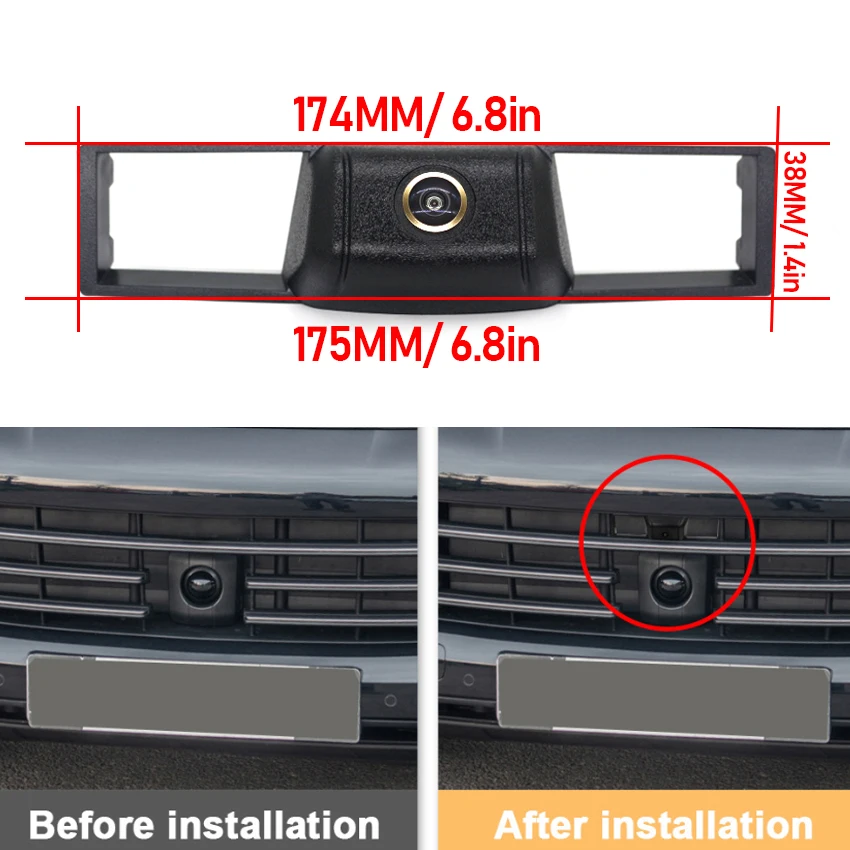 HD CCD AHD 1080P 170 ° Front View Camera For Porsche Cayenne 92A 2013~2019 Fisheye Lens Night Vision Positive Parking Camera