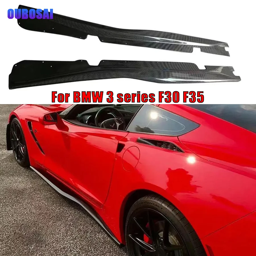 For Chevy Corvette C7 Z06 2014-2018 Carbon Fiber Side Apron Splitter Cup wings canards apron Bumper Side Seller automotive parts