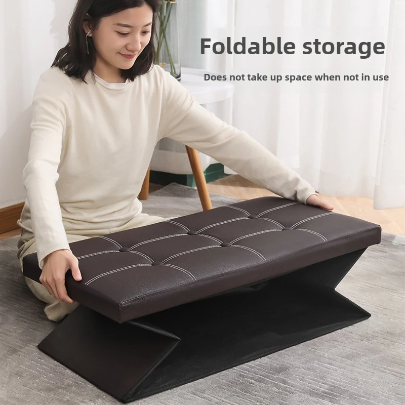 Multi Functional Storage Box, Doorstep Shoe Changing Stool, Foldable Sofa Stool, Clothes and Toys Storage Stool Organizer Box