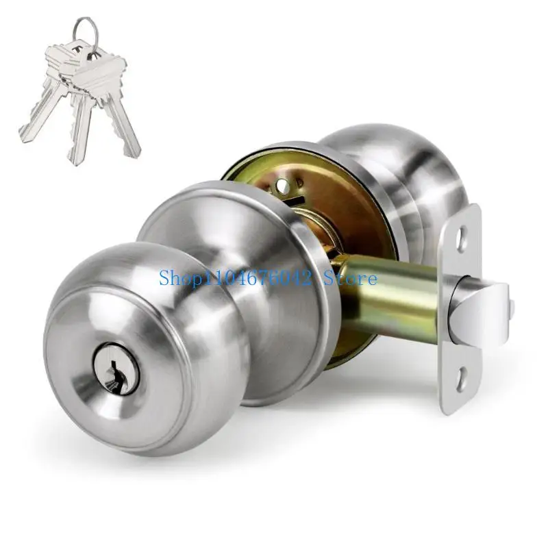 5asd Entrance Lock Door Handles Round Door Knobset Handle for Entrance Passages Lock