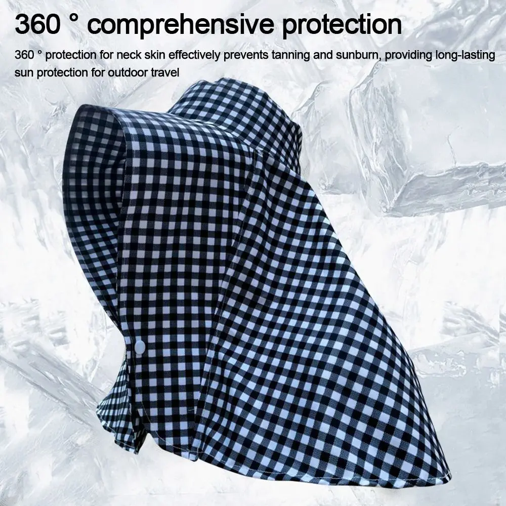 أزياء كبيرة حافة قبعة الشمس تنفس المضادة للأشعة فوق البنفسجية الشمس قناع قبعة مع أزرار خاطفة الرقبة الحرس شال الشاي قطف قبعة الصيف