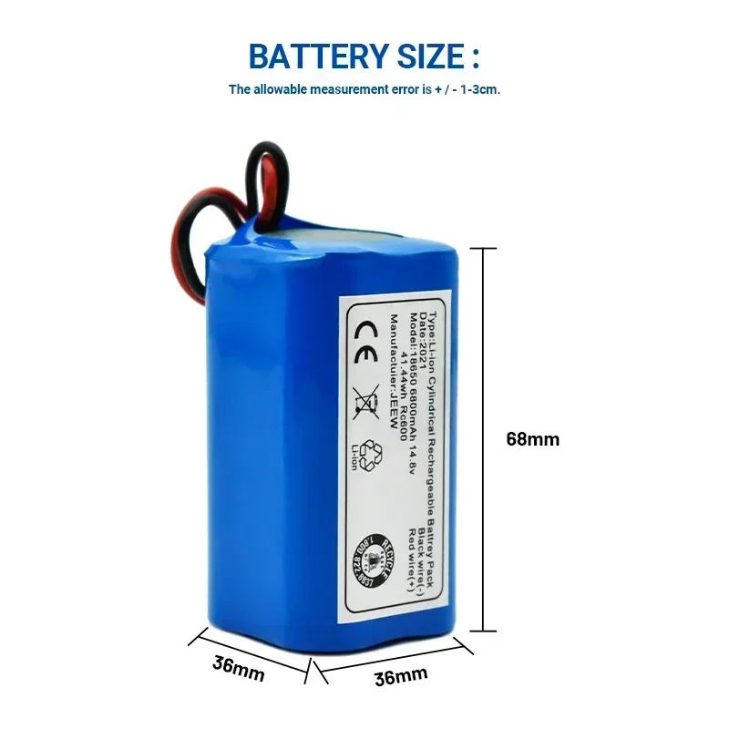 Rechargeable Battery 100% INR18650 4S1P 14.8V 2800mAh-12800mAh Original A4 A4S A6 Robot Vacuum Cleaner Accessories