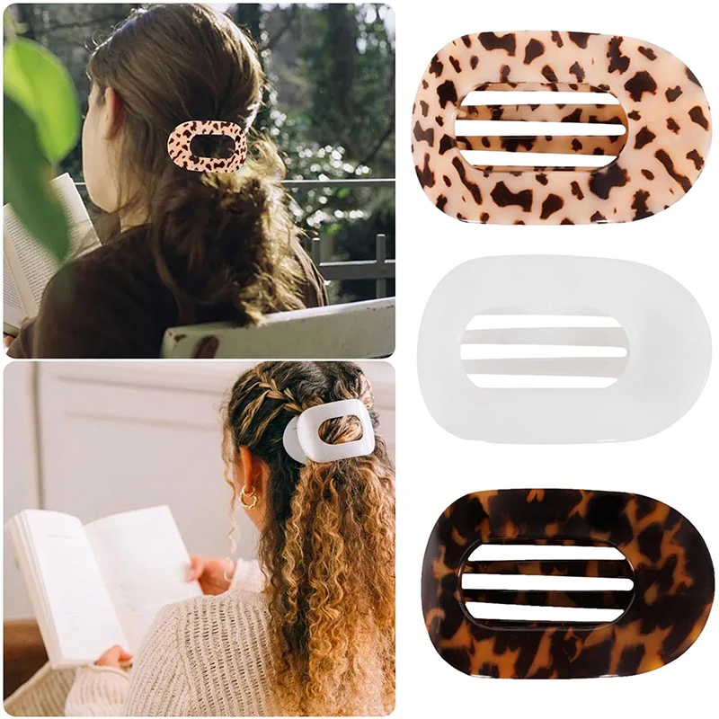 Hair Clips For Thick Hair Flat Claw Clips Strong Grip Bendable Teeth Comfortable Curved Design For All Hair Textures