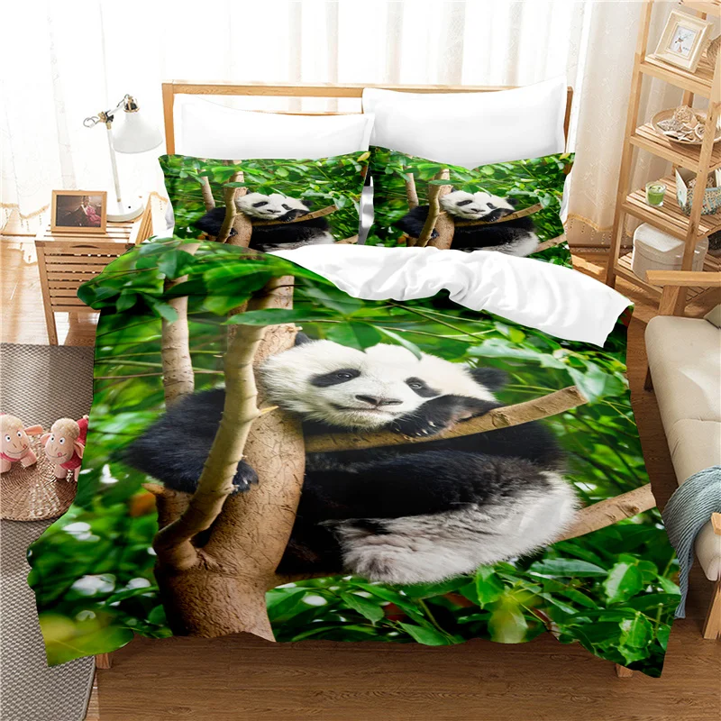 

AU Single 140x210cm Ropa De Cama Animal Pattern Bedding Set Full Size Cute Puppy /Dog/ Panda Duvet Cover Set Dropshipping New