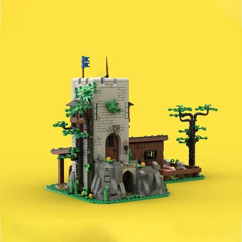 Medieval Castle Model MOC Building Bricks Military Watchtower Modular Technology Gifts Holiday Assemble Children Toys Suit