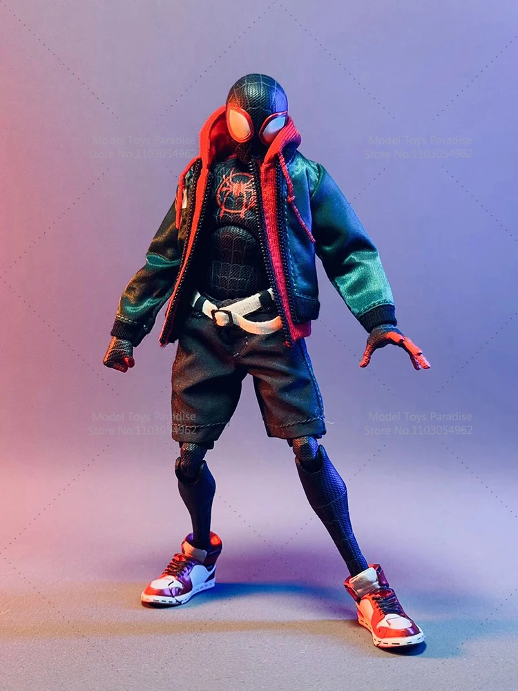 1/12 Schaal Miles Morales Casual Capuchon Shorts Ultieme Spider-Man Soldaat Model Kleding Set Fit 6Inch Action Figure body