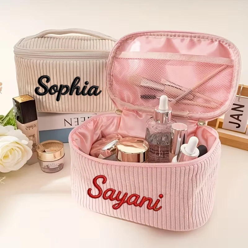 Custom Fluffy Cosmetic Bag, Great for Organizing Travel and Daily Toiletries Makeup, Sweet Gifts Choice for Mother's Day Holida