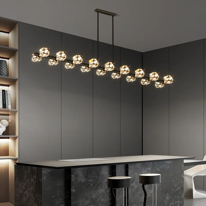 Restaurant chandelier, light luxury modern simple all-copper living room dining room dining room designer Hong Kong-style