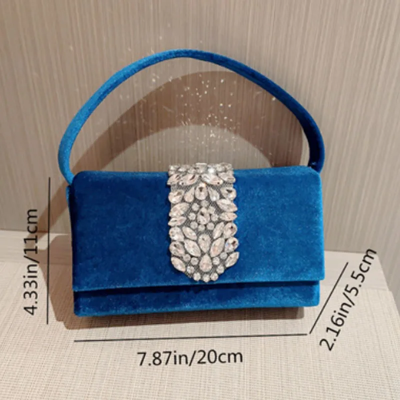 Luxury Diamond Women Handbag New Silk Small Square Bag Women Evening Bag Silk Crossbody Bag