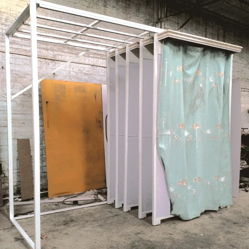 Curtain display stand Double-sided curtain Roman rod frame Curtain box Light box Fabric sliding door Track frame