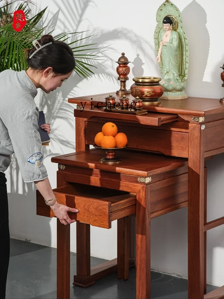 

LYY Solid Wood for God of Fortune Guanyin Buddha Niche Altar Altar Cabinet Incense Burner Table Buddha Table Buddha Cabinet