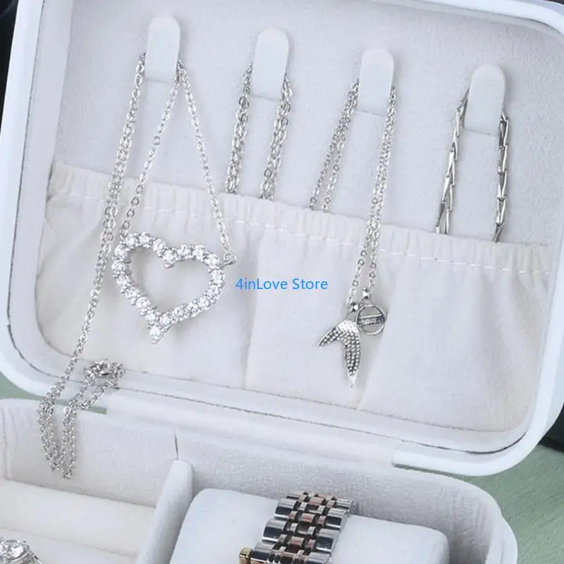 

T4MD Jewelry Carrying Case Easy Carrying Travel Jewelry Case Earring Organizers