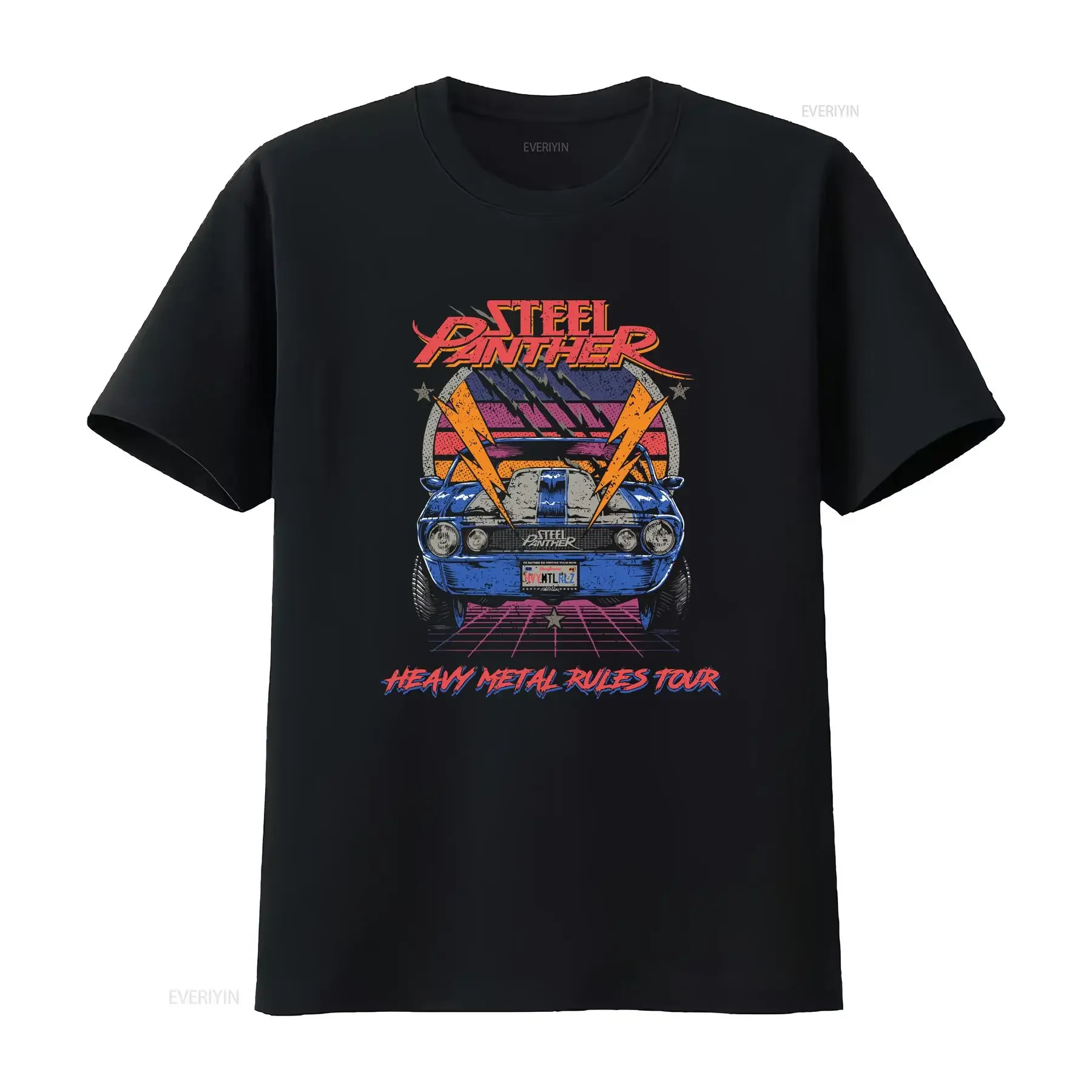 تي شيرت Steel Panther Tour Vintage Rock Band Merch Metal Heavy Cotton Vintage ملابس الشارع الشهير الأنيقة للجنسين