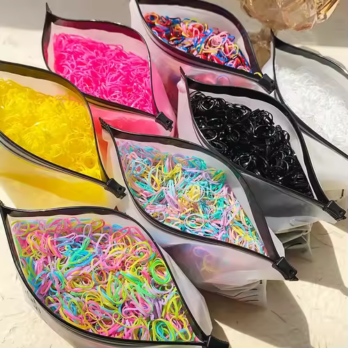 500/1000 Baby Girls Colourful Disposable Rubber Band Hair Ties Headband Toddler Ponytail Holder Bands  Babe Hair Accessories - Image 2