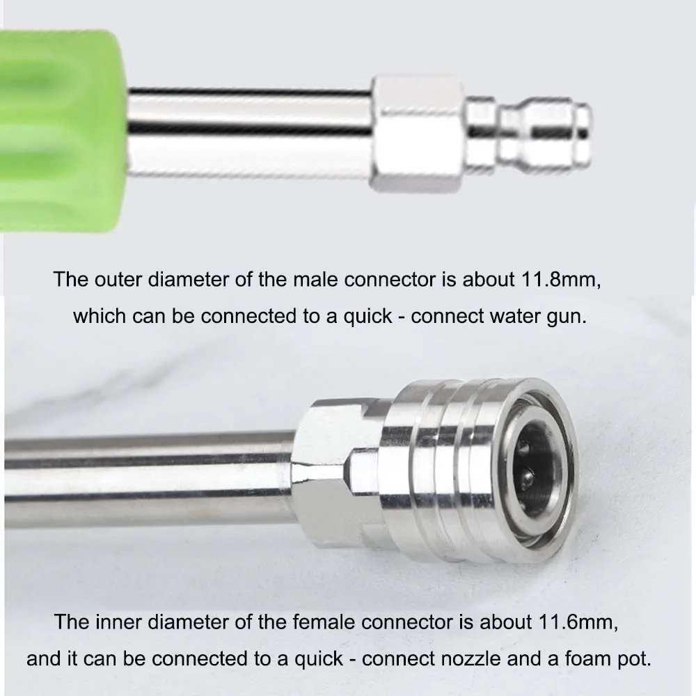 Stainless Steel Extension Rod for Car Wash Machine High Pressure Washer Gun Extension Lance G1/4 Quick Connect
