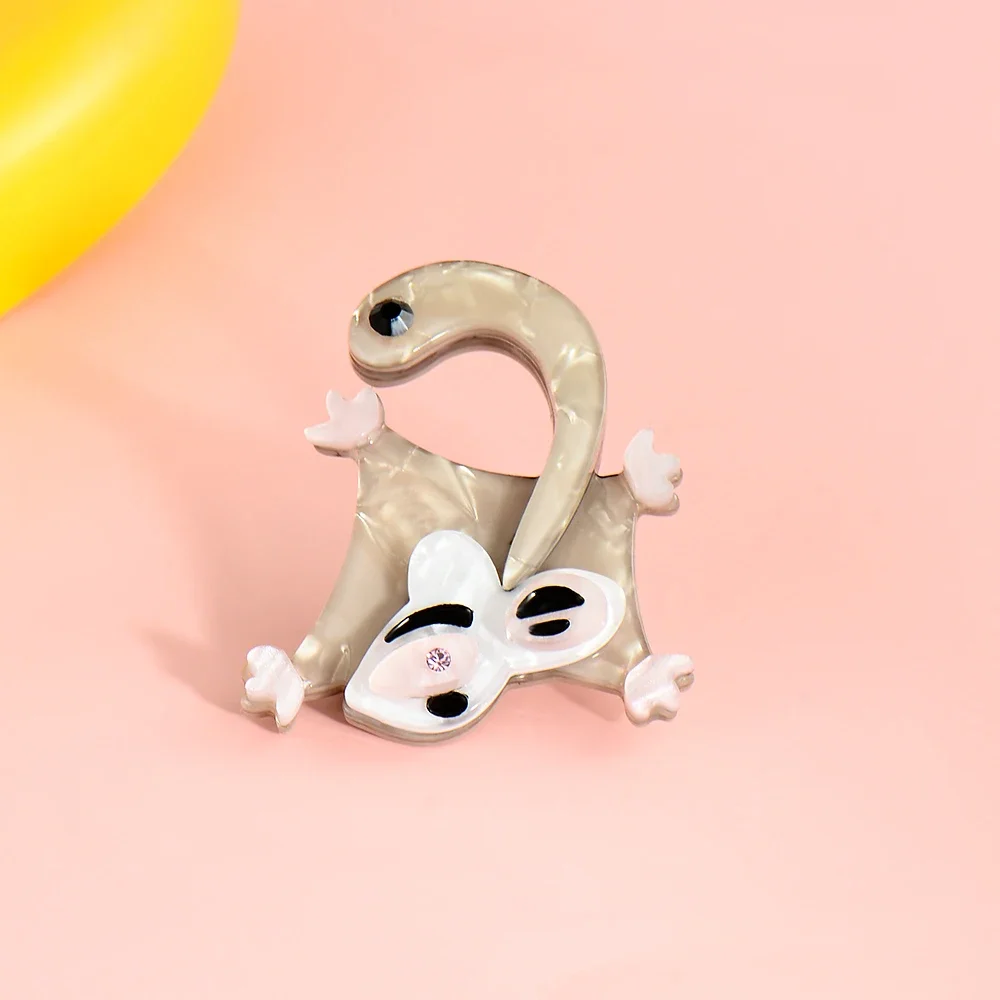 BUCOMEBlucome New Fashion Acrylic Animal Brooch Cartoon Flying Squirrel Brooch for Women Children Hat Hijab Pin Jewelry  Holiday