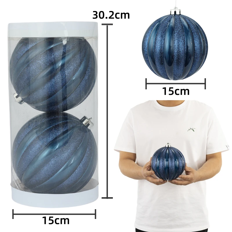 

15cm 2pcs Christmas Ball Ornaments Transparent Christmas Tree Party Decoration New Year Christmas Spheres Pendant 2024