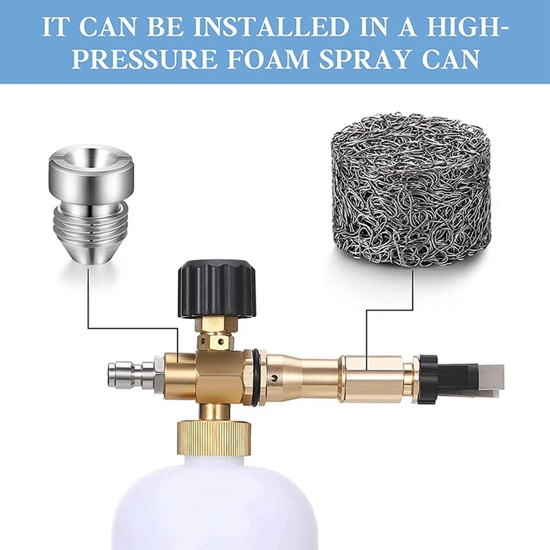 12 штук наконечников насадки для отверстия для пены и 24 штуки пенообразователя, универсальное резьбовое сопло 1,1 мм и сетчатый фильтр