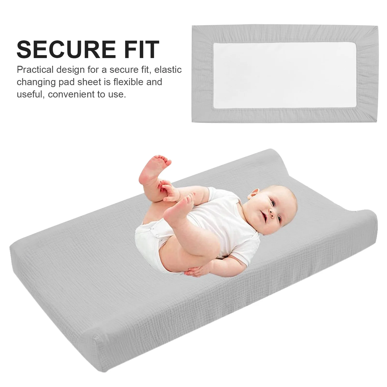 

2 Pcs Changing Pad Liner Baby Washable Diaper Cover Waterproof Elastic Table Pads Covers